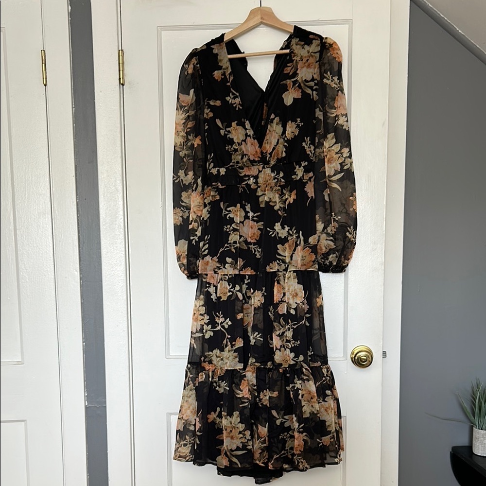 Floral Black Dress